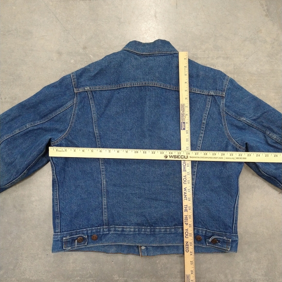 Levi's Blue Denim Blanket Lined Jacket 46 Measurements 90s USA Made - Picture 5 of 5
